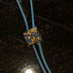 Blue and Gold Bolo Tie / Necklace
